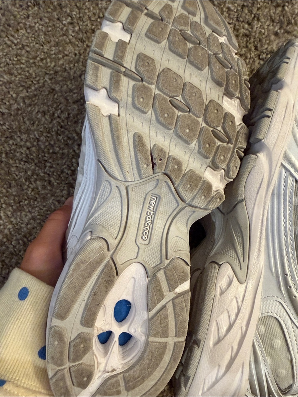 New Balance Women’s White Polka Dot Athletic Sneakers - Picture 3 of 4